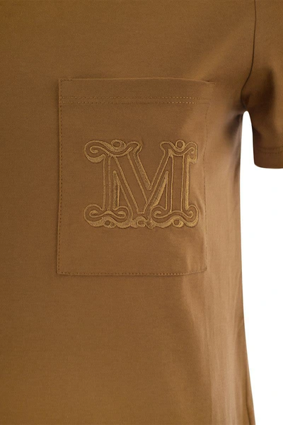 Shop Max Mara Papaia1 - Cotton Jersey T-shirt In Leather