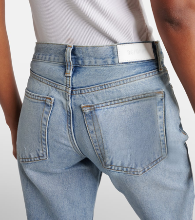 Re/done Easy High-rise Straight Jeans In Blue