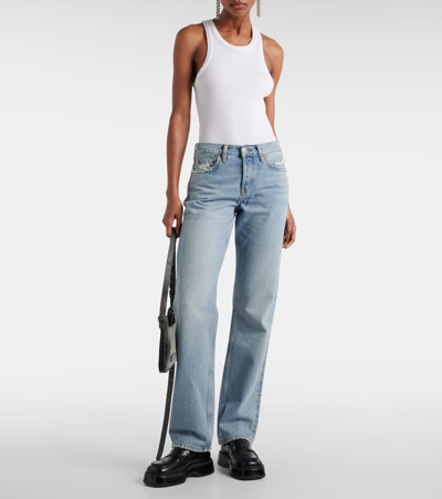 Re/done Easy High-rise Straight Jeans In Blue