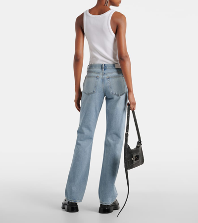 Re/done Easy High-rise Straight Jeans In Blue