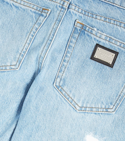 Dolce & Gabbana Distressed Straight Jeans In Blue