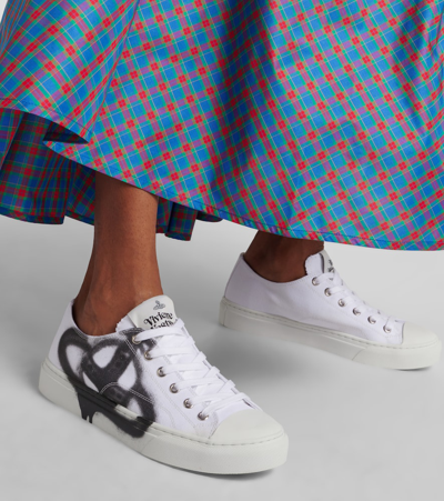 Vivienne Westwood Plimsoll 2.0 Canvas Sneakers In White