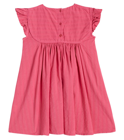 Shop Morley Umu Ruffled Cotton And Linen Dress In Fuxia