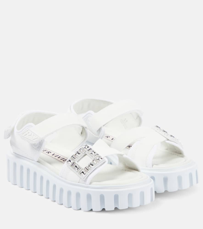 Shop Roger Vivier Viv‘ Go-thick Platform Sandals In Bianco