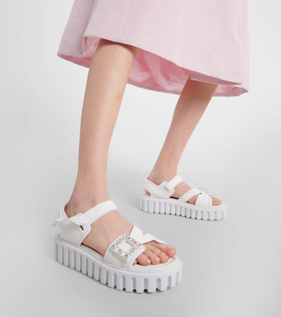 Roger Vivier Viv' Go-thick Trekky Sandals 35 In Bianco