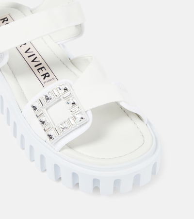 Shop Roger Vivier Viv‘ Go-thick Platform Sandals In Bianco