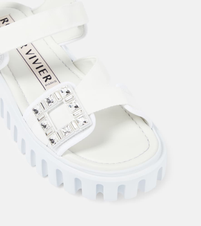 Roger Vivier Viv' Go-thick Trekky Sandals 35 In Bianco