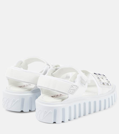 Shop Roger Vivier Viv‘ Go-thick Platform Sandals In Bianco