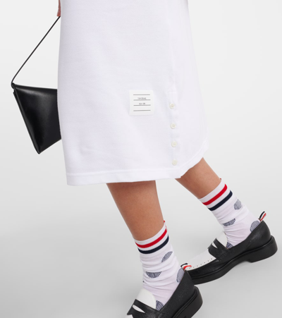 Thom Browne Woman Midi Dress White Size 4 Cotton In White