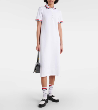 Thom Browne Woman Midi Dress White Size 4 Cotton In White