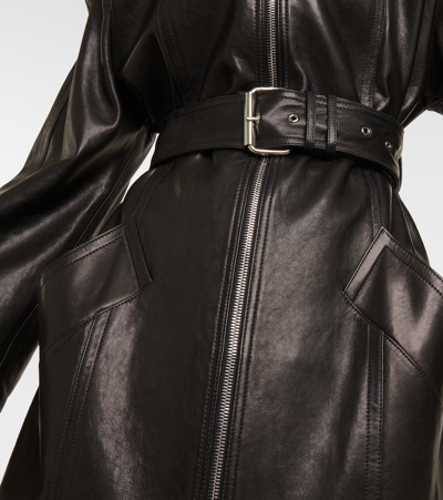 Shop Khaite Bobbie Leather Coat In Black