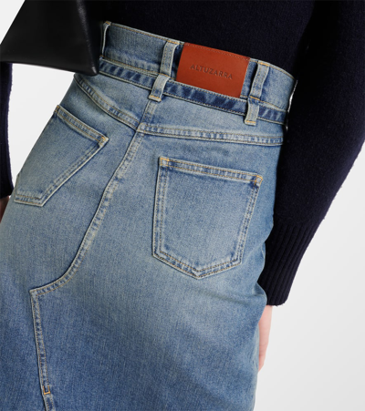 Altuzarra High-rise Denim Midi Skirt In Washed Indigo