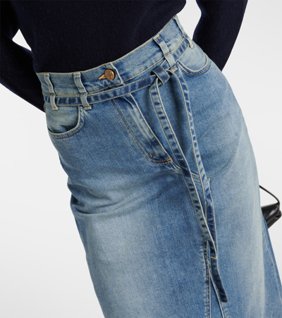 Altuzarra High-rise Denim Midi Skirt In Washed Indigo