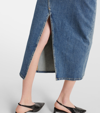 Altuzarra High-rise Denim Midi Skirt In Washed Indigo