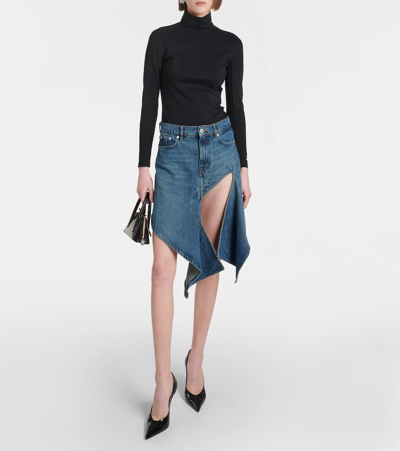 Shop Y/project Evergreen Denim Miniskirt In Blue