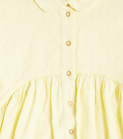 Morley Ulyses Ruffled Cotton And Linen Dress In Hay