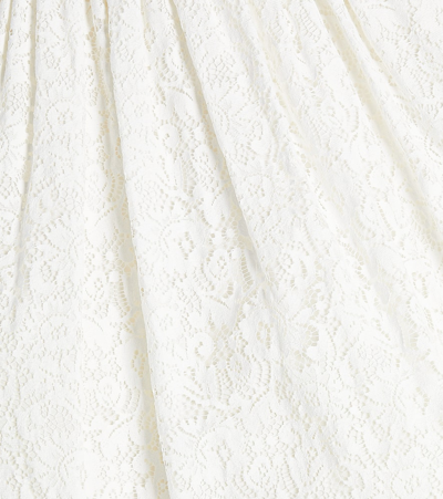 Shop Il Gufo Cotton-blend Lace Dress In Milk