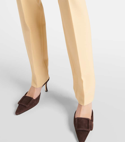 Shop Tod's High-rise Virgin Wool Slim Pants