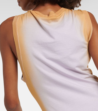 Shop Y/project Ribbed-knit Cotton Maxi Dress In Orange Spray