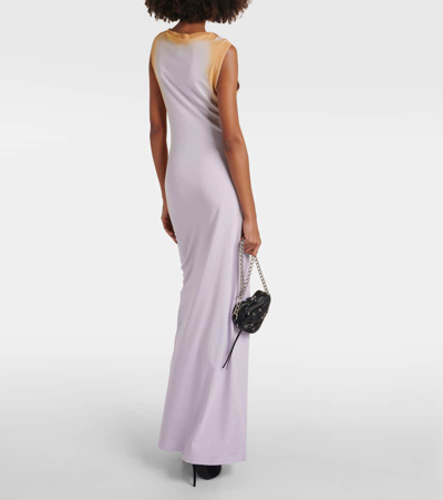 Y/project Ribbed-knit Cotton Maxi Dress In Orange Spray