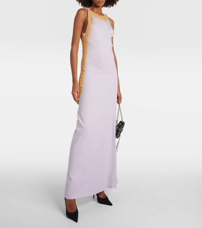 Y/project Ribbed-knit Cotton Maxi Dress In Orange Spray