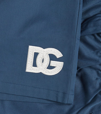 Shop Dolce & Gabbana Dg Cotton-blend Jersey Shorts In Blu Scurissimo 3