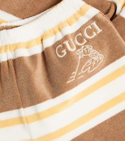 Shop Gucci X Peter Rabbit Cotton-blend Bermuda Shorts In Yellow/brown/mc/mx