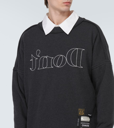 Undercover Embroidered Cotton-blend Sweatshirt In T.charcoal