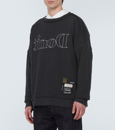 Undercover Embroidered Cotton-blend Sweatshirt In T.charcoal