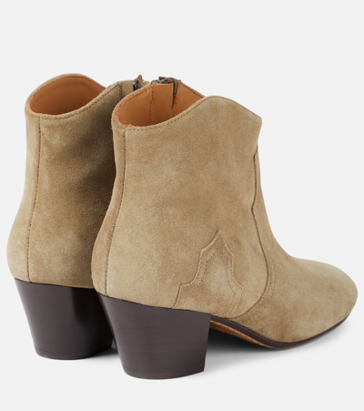 Shop Isabel Marant Suede Ankle Boots In Taupe