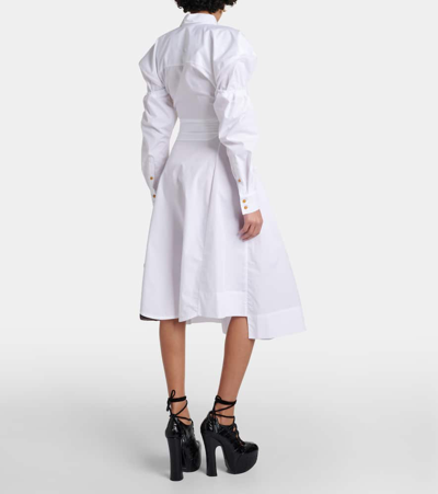 Vivienne Westwood Kate Cotton Lace-up Midi Shirt Dress In White