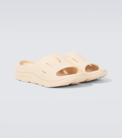 Shop Hoka One One Ora Recovery 3 Slides In Shifting Sand / Shifting Sand