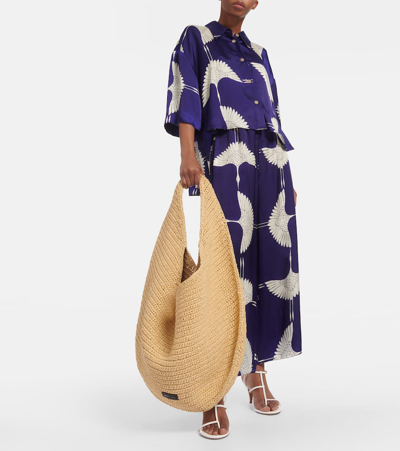 Khaite Olivia Large Raffia Tote Bag In Natural