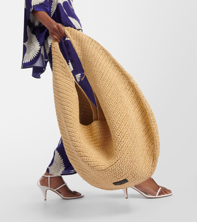Khaite Olivia Large Raffia Tote Bag In Natural