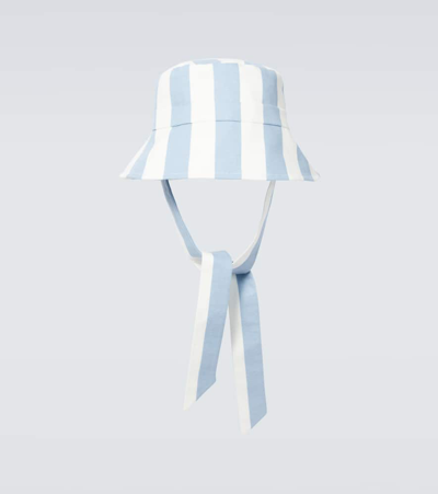 Shop King & Tuckfield Striped Cotton Canvas Bucket Hat In Multicoloured