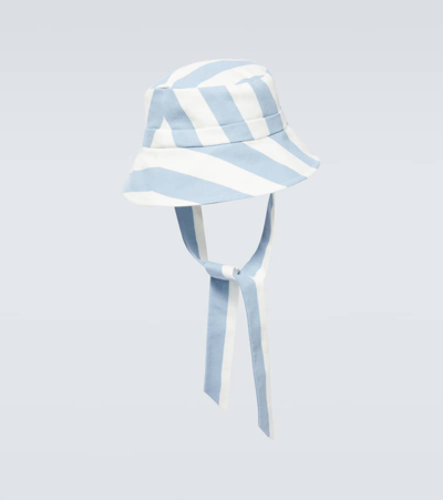 King & Tuckfield Striped Cotton Canvas Bucket Hat In Multicoloured