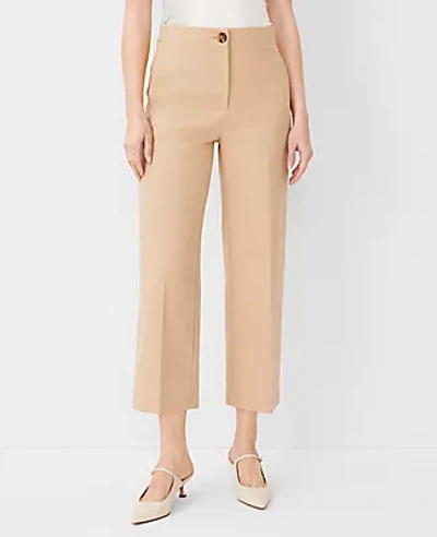 Ann Taylor The Petite High Rise Kate Wide Leg Crop Pant In Texture In Baguette