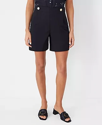 Ann Taylor Petite High Rise Sailor Shorts In Black