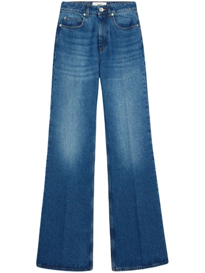 Shop Ami Alexandre Mattiussi Ami Trousers In Used Blue Denim