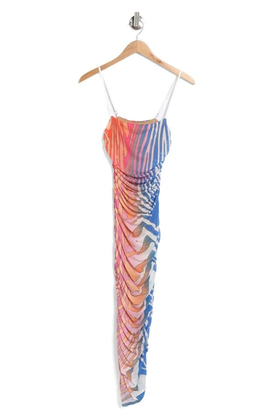 Shop Afrm Hazel Snake Print Ruched Dress In Spring Multi Zebra