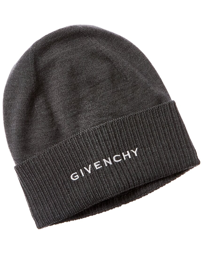 Shop Givenchy 4g Wool Beanie In Grey