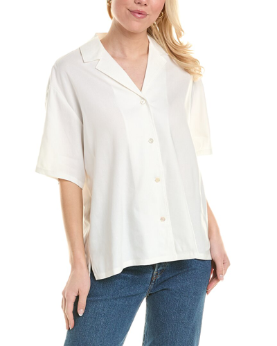 Shop Rebecca Taylor Linen-blend Cabana Shirt In White