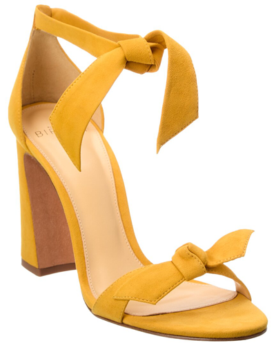 Shop Alexandre Birman Clarita 90 Suede Sandal In Yellow