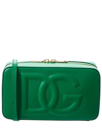 Shop Dolce & Gabbana Dg Small Leather Camera Bag In Green