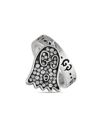 Shop Gucci Silver Ghost Charm Ring