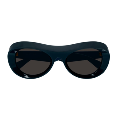Shop Bottega Veneta Eyewear Oval Frame Sunglasses In Black