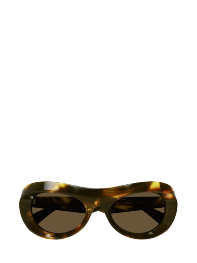 Shop Bottega Veneta Eyewear Oval Frame Sunglasses In Multi