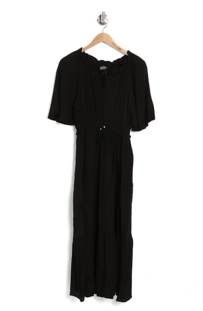 Shop Angie Smocked Maxi Dress In Black
