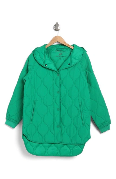 Shop Bcbgeneration Onion Quilt Hooded Jacket In Kelly Green