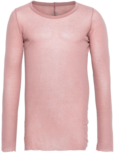 Shop Rick Owens Rib Long Sleeves T-shirt In Pink & Purple